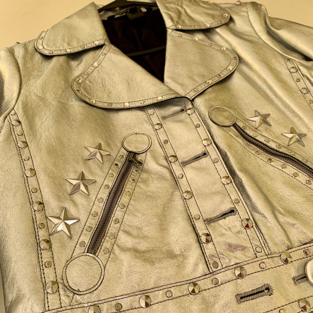 Authentic Marc Jacobs Leather metallic jacket